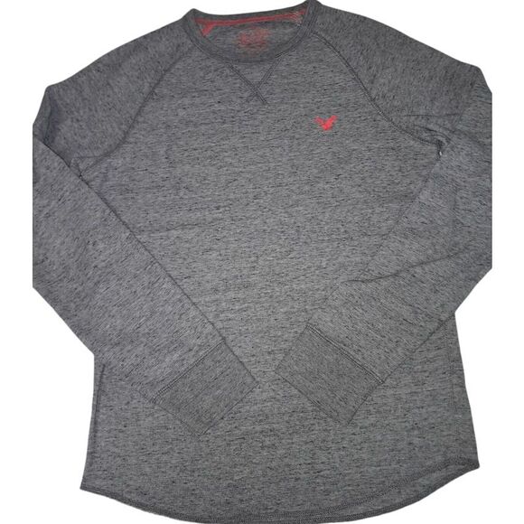 AEO 1977 Heritage Classic Fit Thermal Shirt Men's M Gray Heather Long‎ Sleeve - Picture 1 of 8